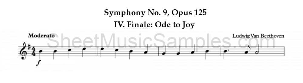 Symphony No. 9, Opus 125 - IV. Finale: Ode to Joy