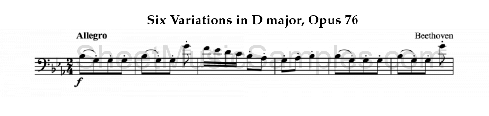 Six Variations in D major, Opus 76