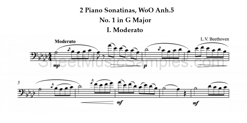 2 Piano Sonatinas, WoO Anh.5 - No. 1 in G Major - I. Moderato