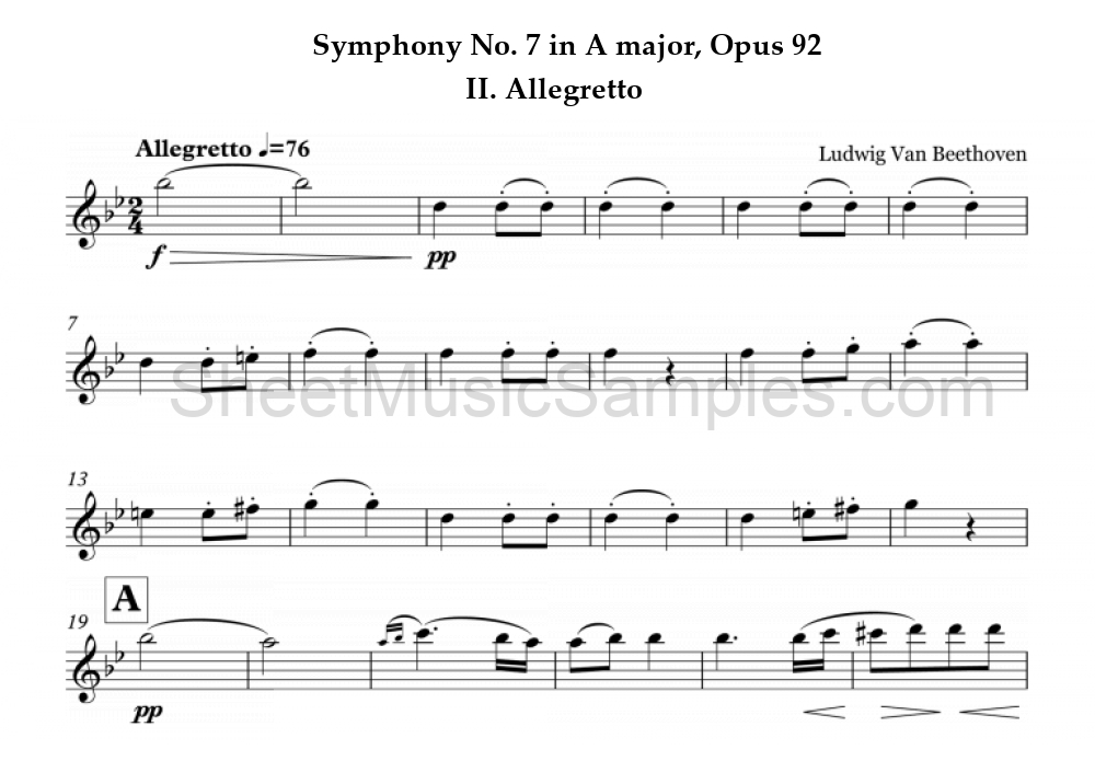 Symphony No. 7 in A major, Opus 92 - II. Allegretto