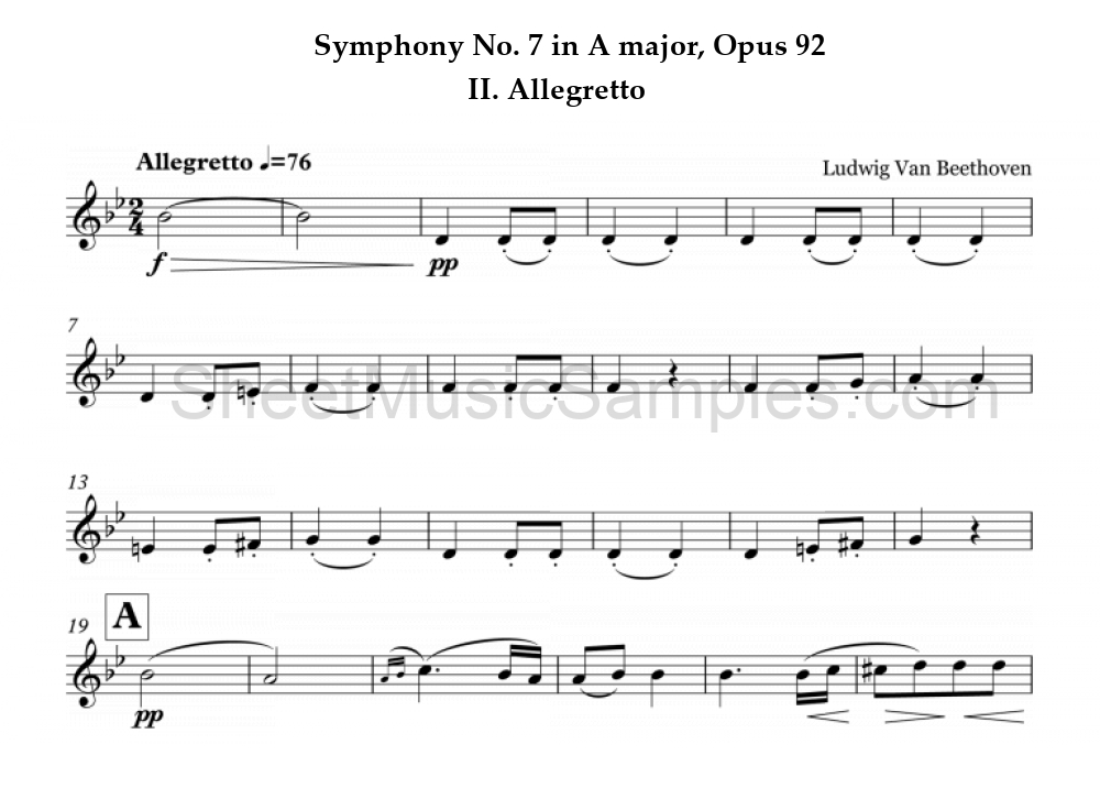 Symphony No. 7 in A major, Opus 92 - II. Allegretto