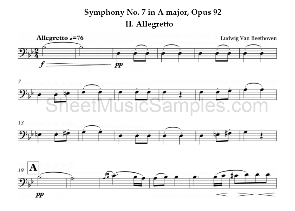 Symphony No. 7 in A major, Opus 92 - II. Allegretto