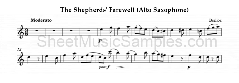 The Shepherds' Farewell (Alto Saxophone)