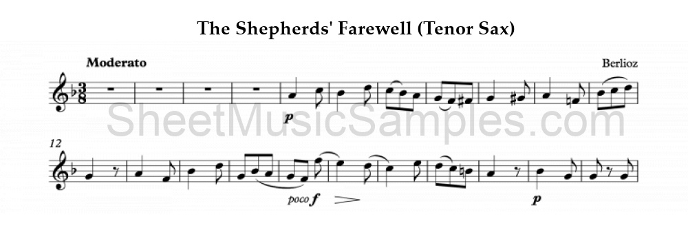 The Shepherds' Farewell (Tenor Sax)