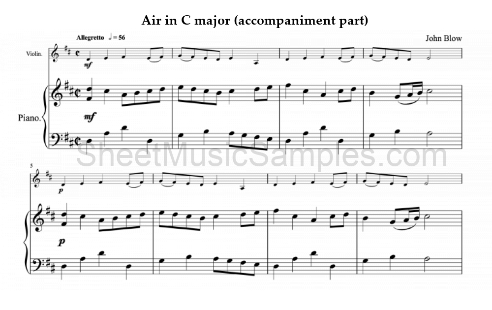 Air in C major (accompaniment part)