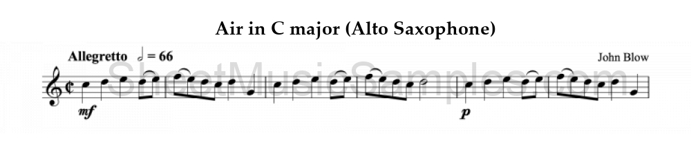 Air in C major (Alto Saxophone)