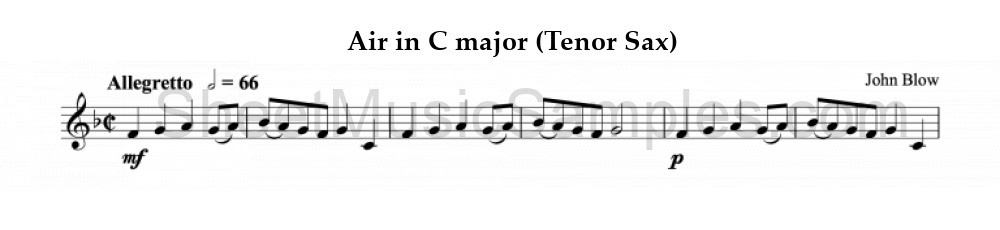 Air in C major (Tenor Sax)