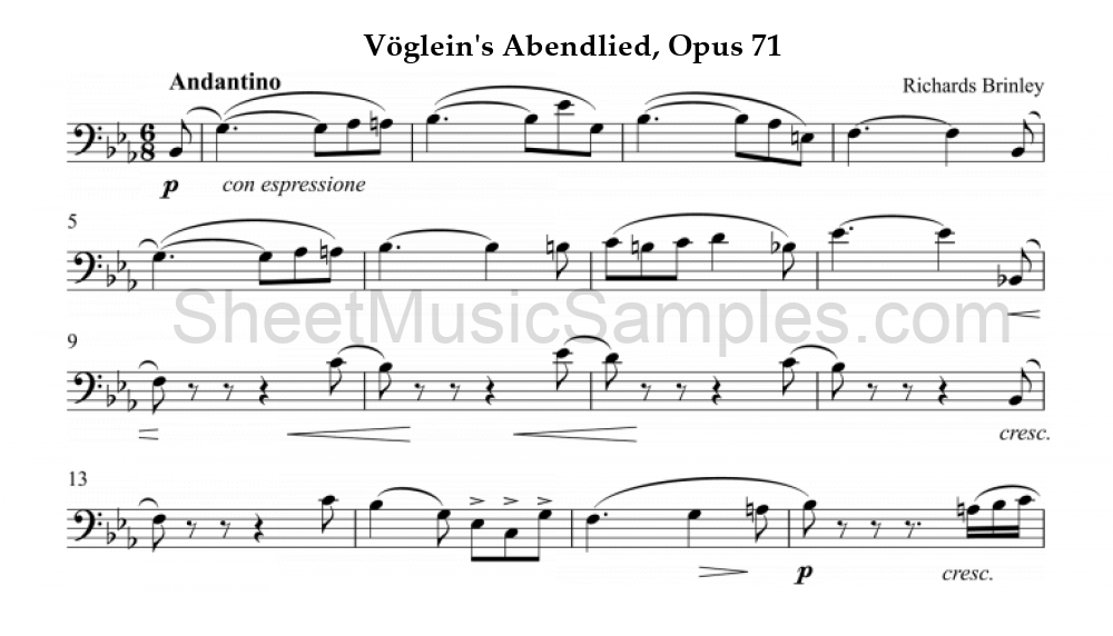 Vöglein's Abendlied, Opus 71