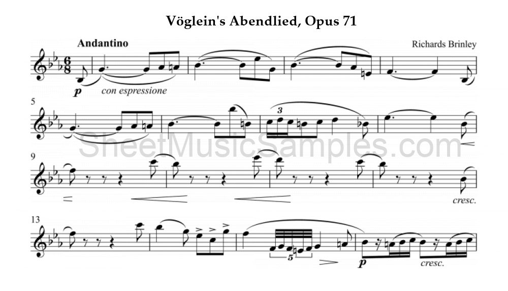 Vöglein's Abendlied, Opus 71