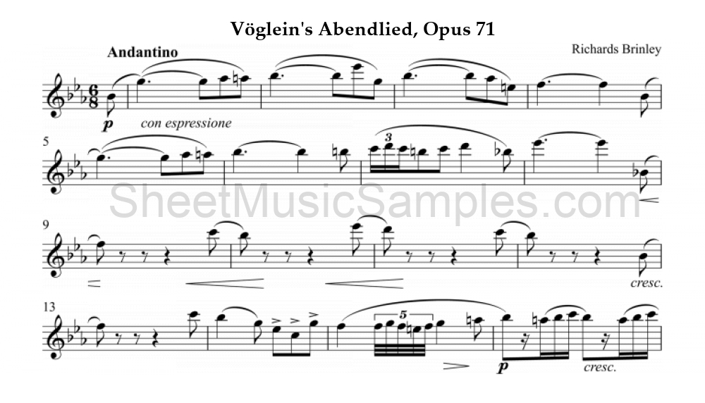 Vöglein's Abendlied, Opus 71