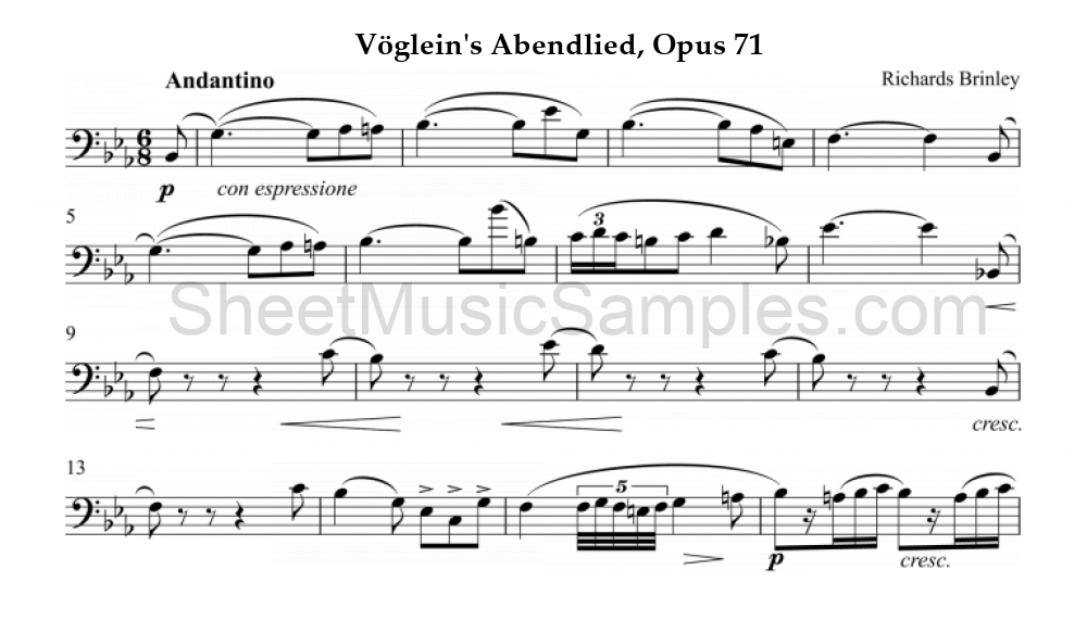 Vöglein's Abendlied, Opus 71