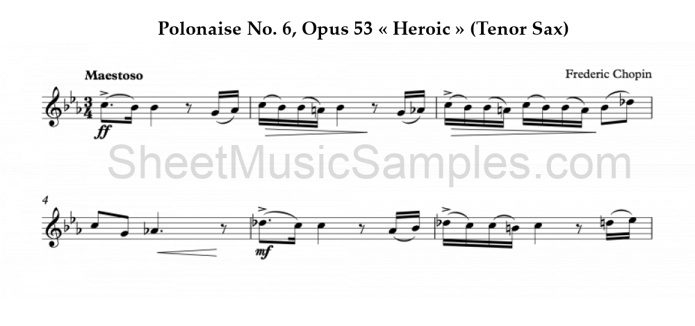 Polonaise No. 6, Opus 53 « Heroic » (Tenor Sax)