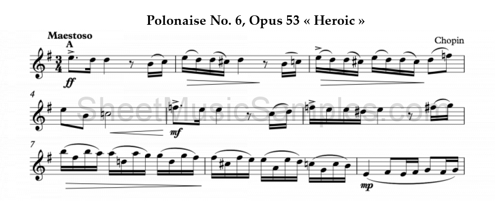 Polonaise No. 6, Opus 53 « Heroic »