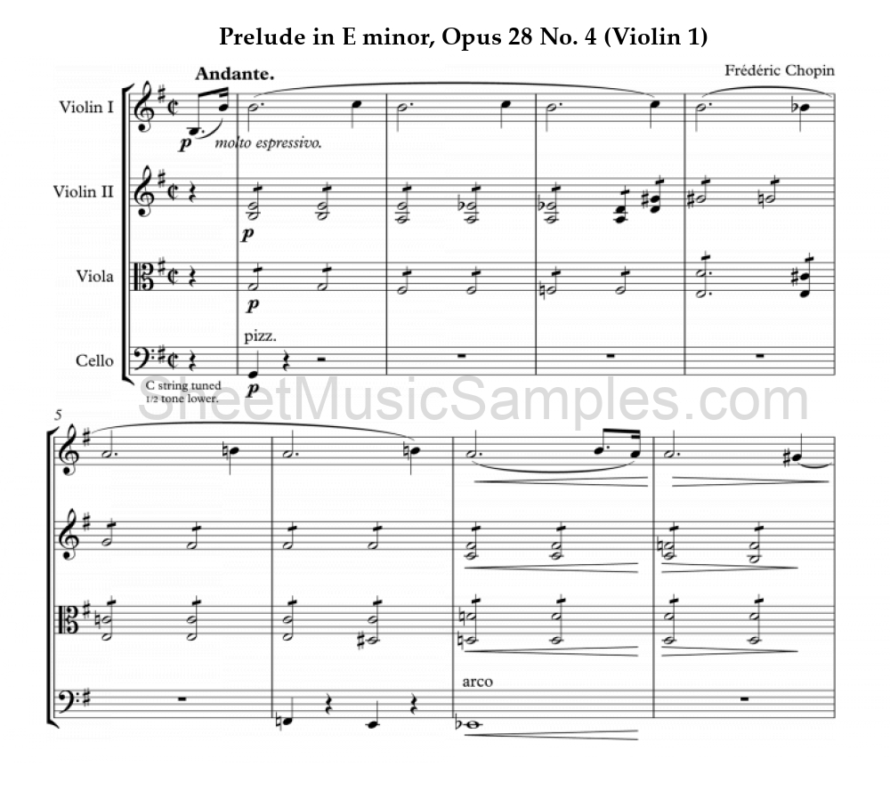 Prelude in E minor, Opus 28 No. 4 (Violin 1)