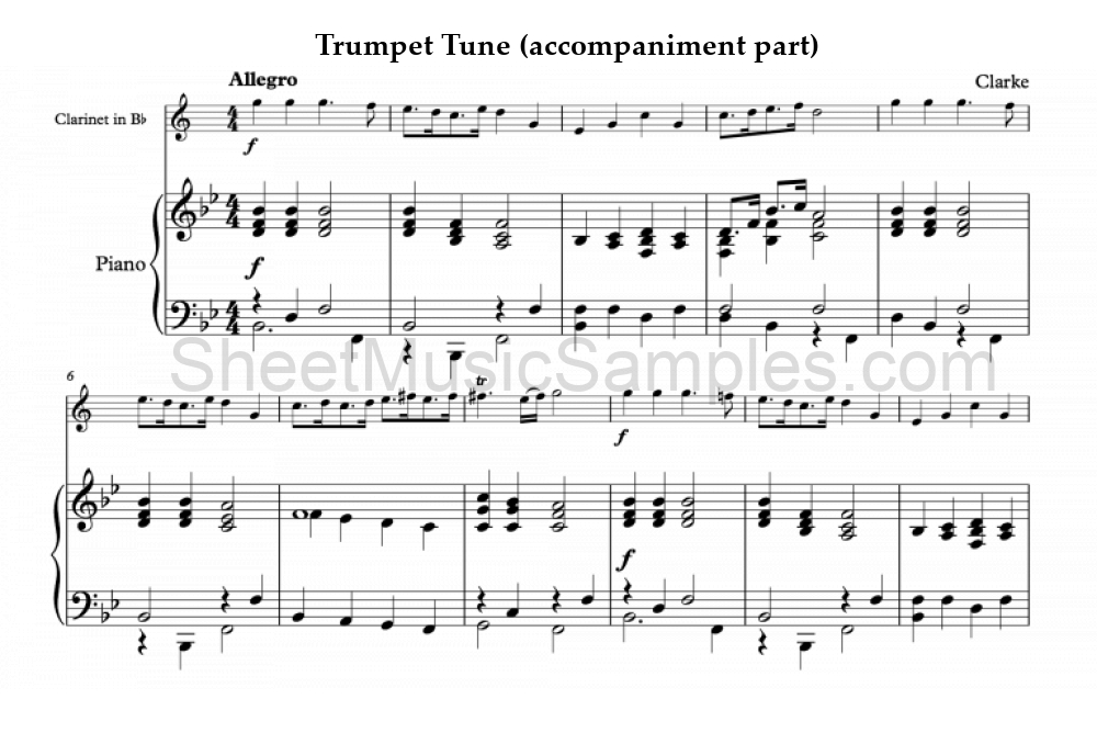 Trumpet Tune (accompaniment part)