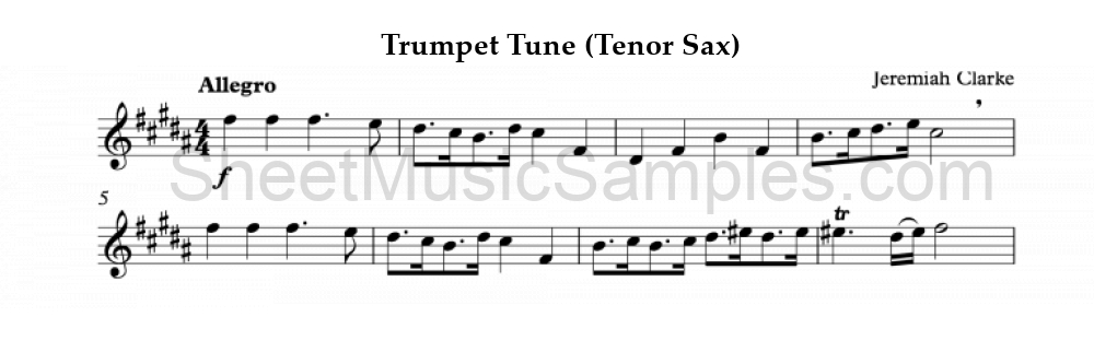 Trumpet Tune (Tenor Sax)