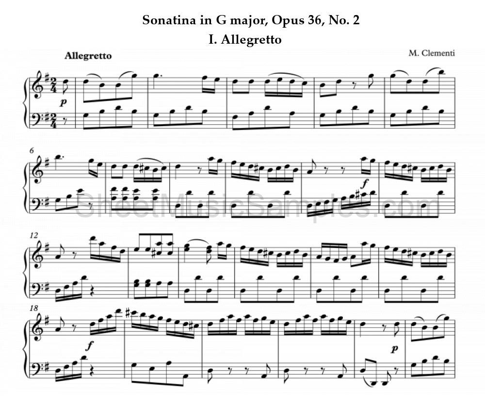 Sonatina in G major, Opus 36, No. 2 - I. Allegretto