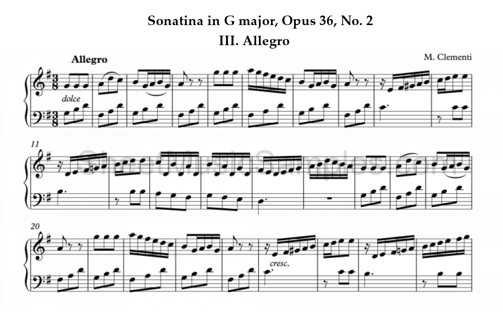 Sonatina in G major, Opus 36, No. 2 - III. Allegro