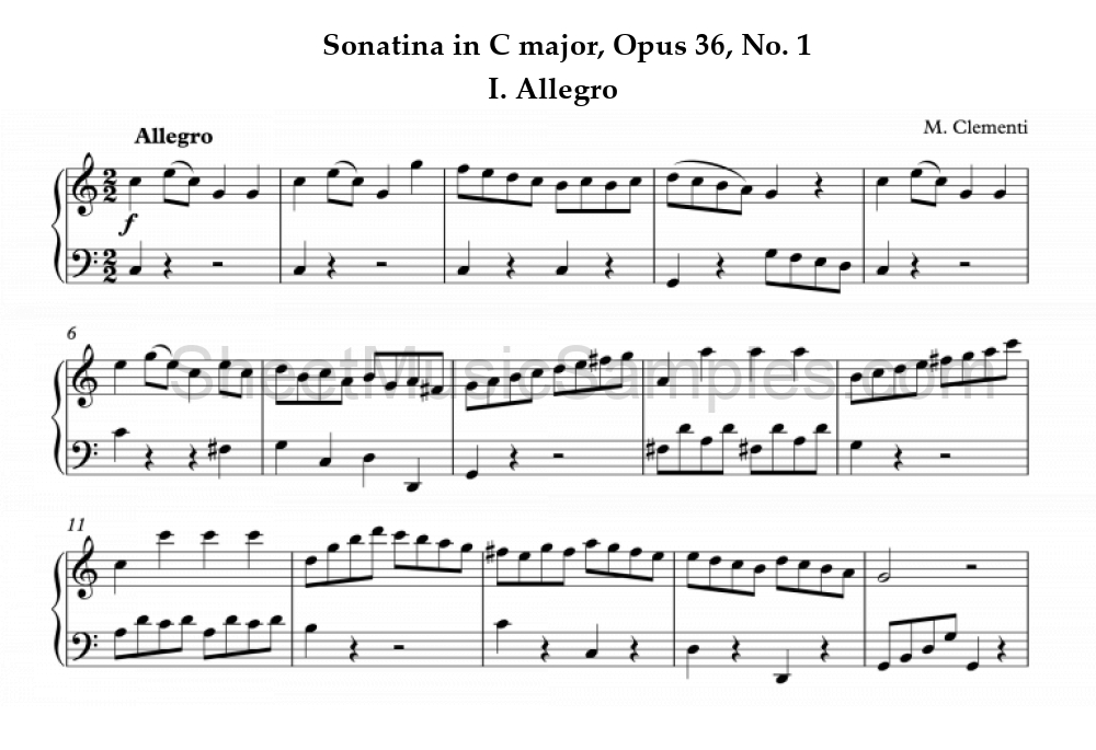 Sonatina in C major, Opus 36, No. 1 - I. Allegro