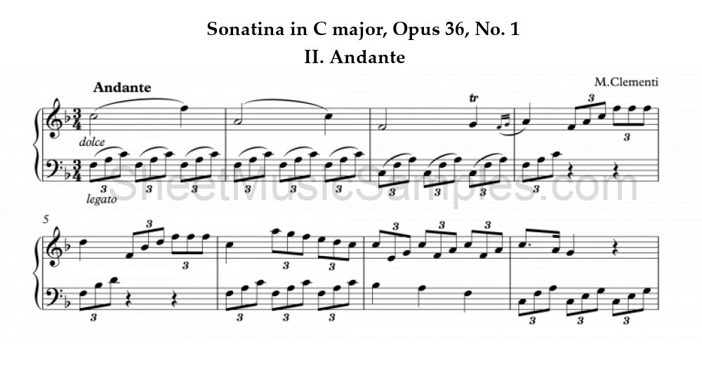 Sonatina in C major, Opus 36, No. 1 - II. Andante