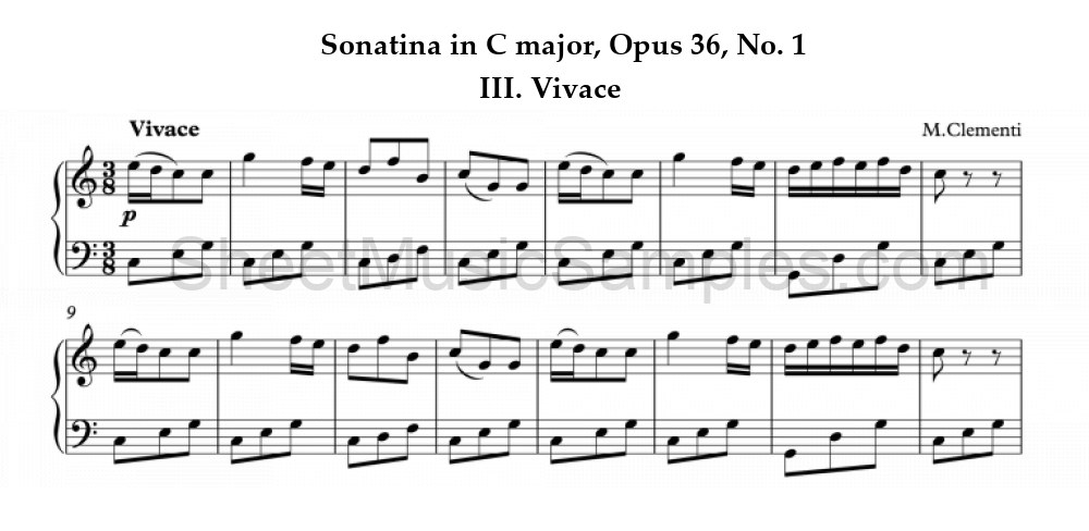 Sonatina in C major, Opus 36, No. 1 - III. Vivace