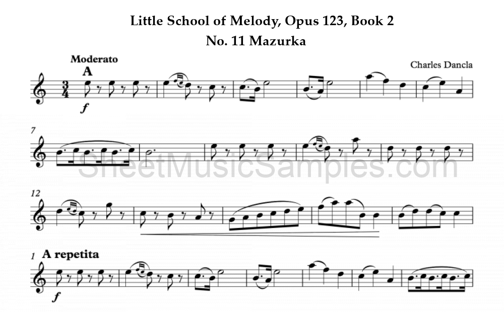 Little School of Melody, Opus 123, Book 2 - No. 11 Mazurka