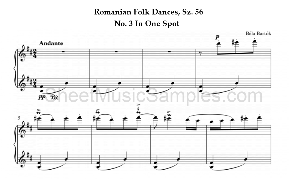 Romanian Folk Dances, Sz. 56 - No. 3 In One Spot