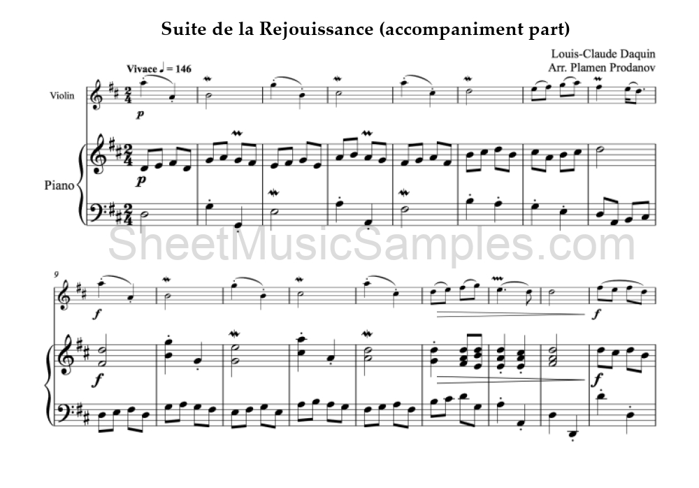 Suite de la Rejouissance (accompaniment part)