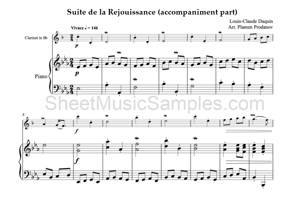 Suite de la Rejouissance (accompaniment part)