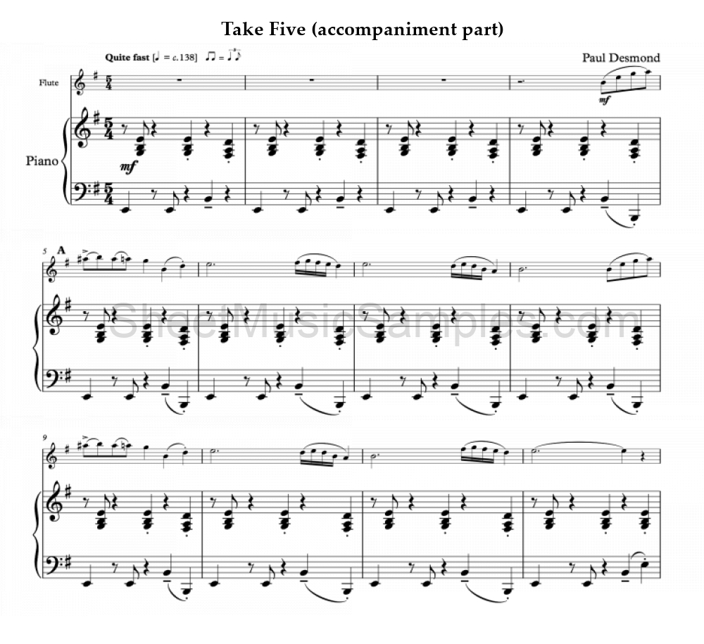 Take Five (accompaniment part)