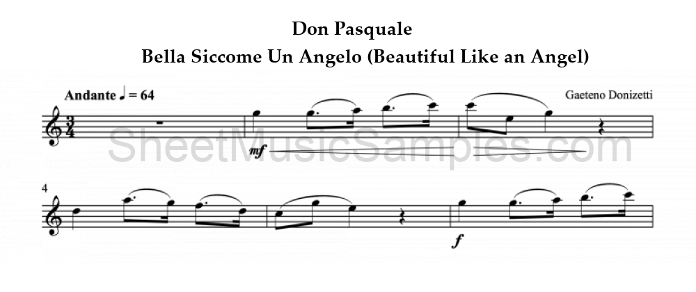 Don Pasquale - Bella Siccome Un Angelo (Beautiful Like an Angel)