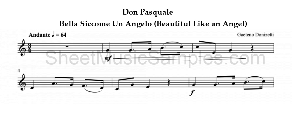 Don Pasquale - Bella Siccome Un Angelo (Beautiful Like an Angel)