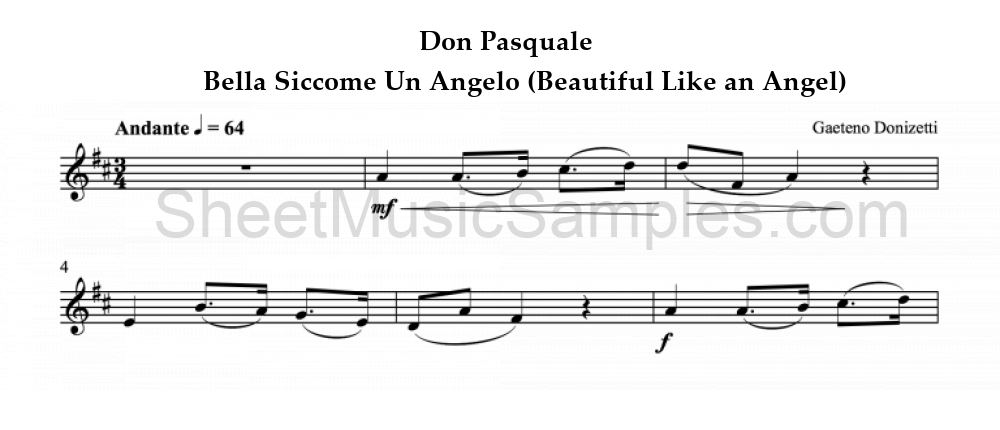 Don Pasquale - Bella Siccome Un Angelo (Beautiful Like an Angel)