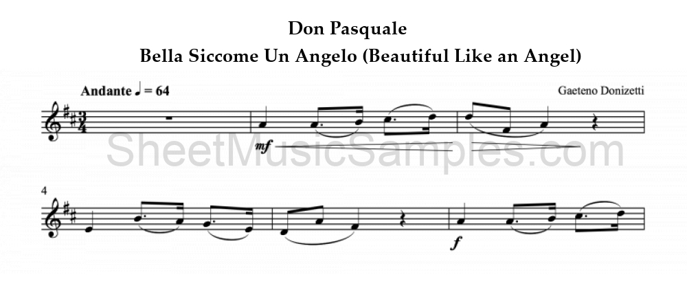 Don Pasquale - Bella Siccome Un Angelo (Beautiful Like an Angel)