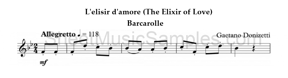 L'elisir d'amore (The Elixir of Love) - Barcarolle