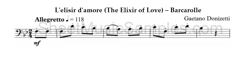 L'elisir d'amore (The Elixir of Love) – Barcarolle