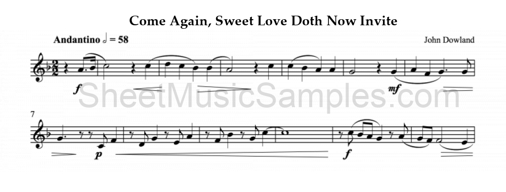 Come Again, Sweet Love Doth Now Invite