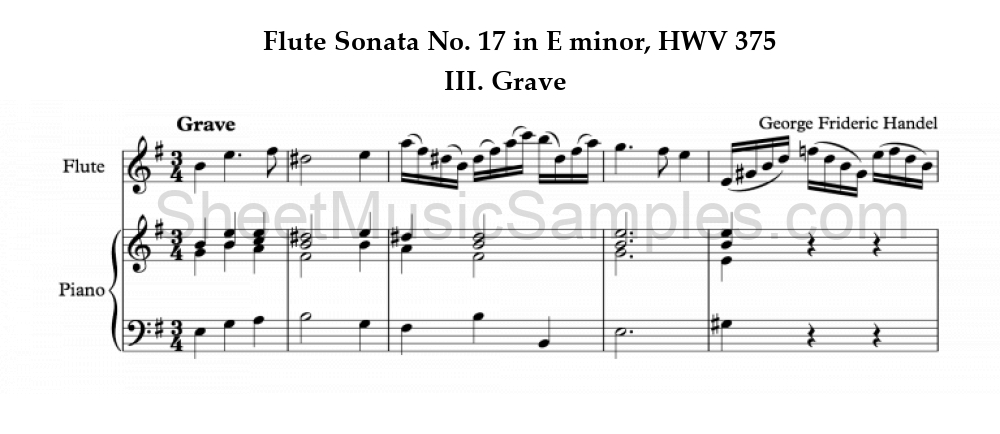 Flute Sonata No. 17 in E minor, HWV 375 - III. Grave