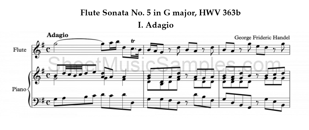 Flute Sonata No. 5 in G major, HWV 363b - I. Adagio