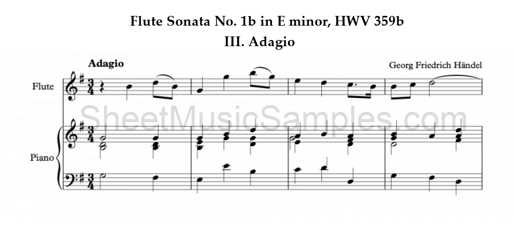 Flute Sonata No. 1b in E minor, HWV 359b - III. Adagio