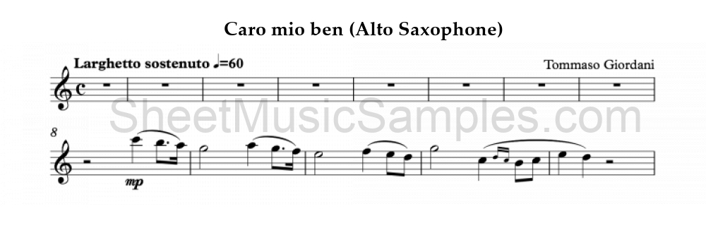 Caro mio ben (Alto Saxophone)