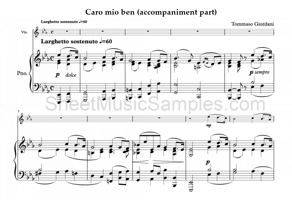 Caro mio ben (accompaniment part)