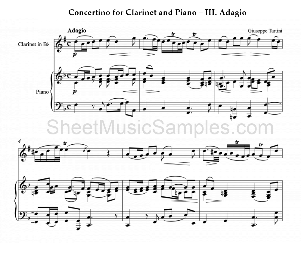 Concertino for Clarinet and Piano – III. Adagio