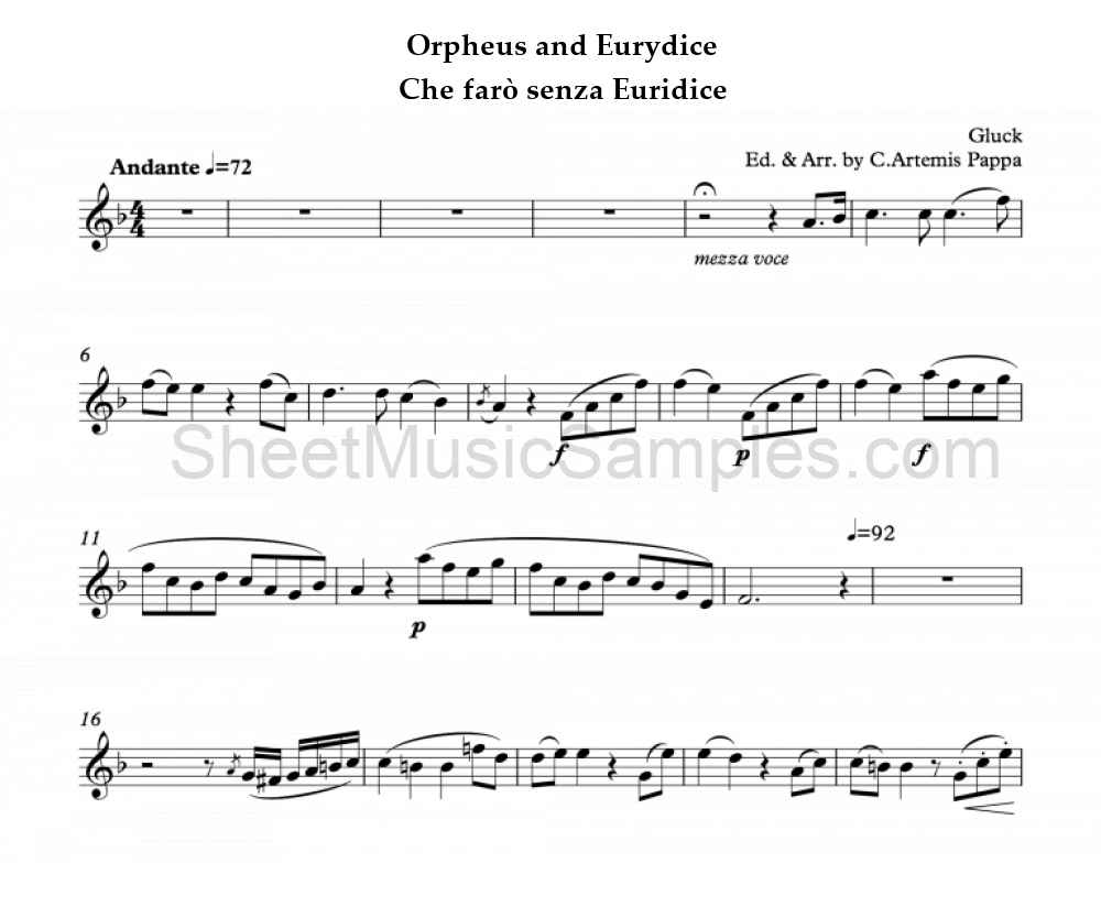 Orpheus and Eurydice - Che farò senza Euridice