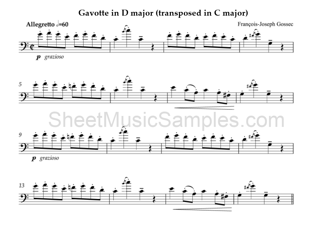 Gavotte in D major (transposed in C major)