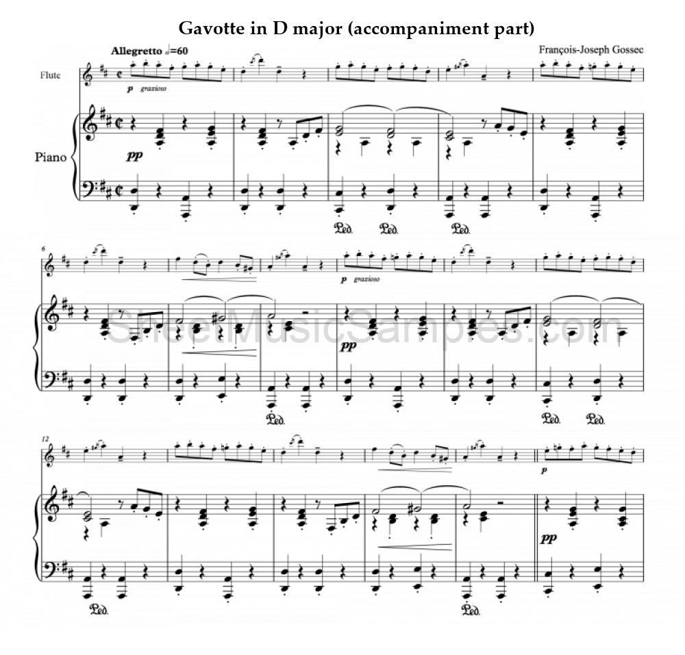 Gavotte in D major (accompaniment part)