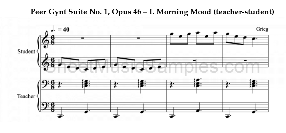 Peer Gynt Suite No. 1, Opus 46 – I. Morning Mood (teacher-student)