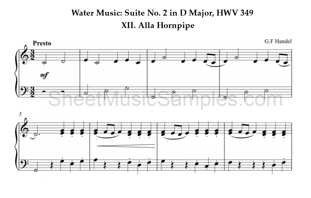 Water Music: Suite No. 2 in D Major, HWV 349 - XII. Alla Hornpipe