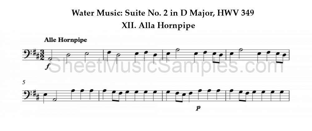 Water Music: Suite No. 2 in D Major, HWV 349 - XII. Alla Hornpipe