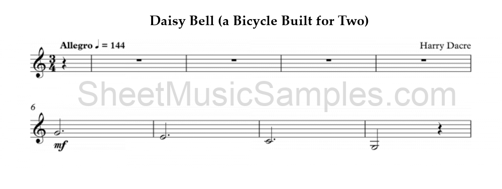 Daisy Bell (a Bicycle Built for Two)